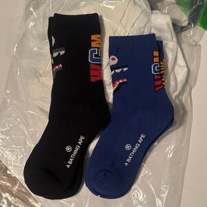 A Bathing Ape black and Blue Men's Socks bundle
